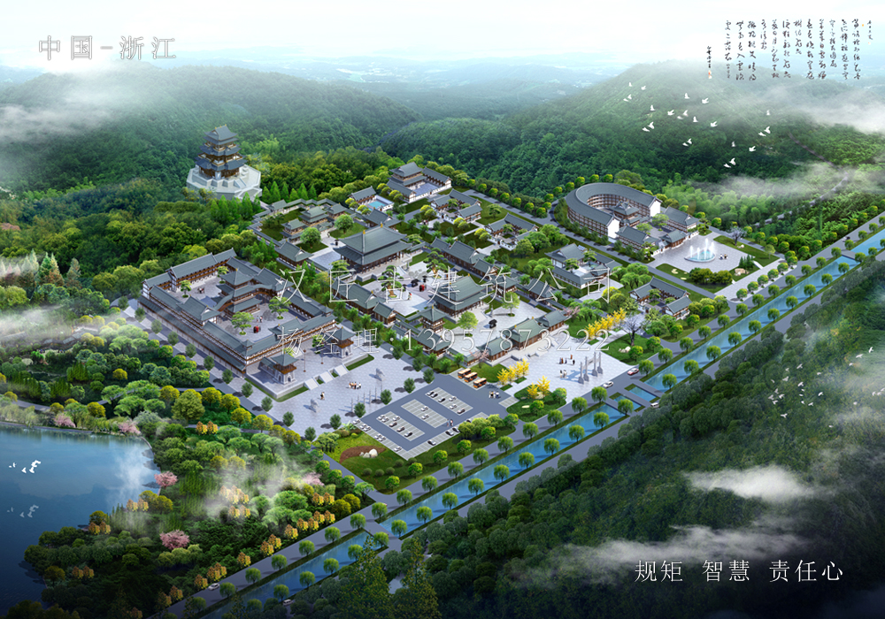 寺院整體規(guī)劃設計效果圖—山東藏峰寺